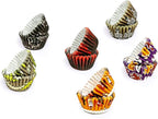 qiqee Halloween Cupcake Liners Mini Muffin Liners for Halloween 300-Count 6 Original Design No Smell, Food Grade Baking Cups Paper(Small Size)