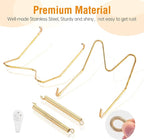 Bilillo 7 pcs Plate Hangers for The Wall, 4/6/8/10/12 Inch Invisible Plates Hangers, Stainless Steel Plate Wall Holders for Display Various Sizes with Hooks for Decorative