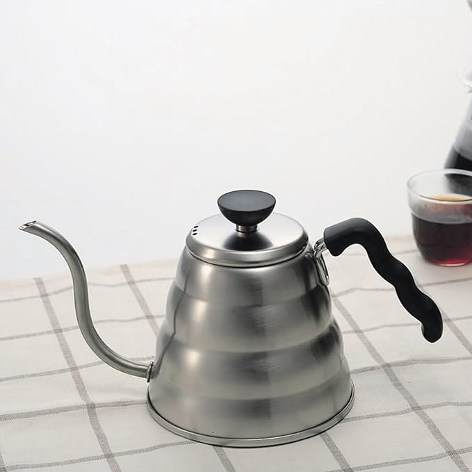 Hario V60 "Buono" Drip Kettle Stovetop Gooseneck Coffee Kettle 1.2L, Stainless Steel, Silver