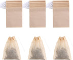 400 Pack Disposable Drawstring Tea Filter Bags Safe & Natural Unbleached Paper Tea Infuser Drawstring Empty Bag for Loose Leaf Tea (5 x 7cm, Natual Color)