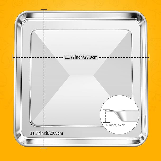 GCQ 11.77" × 11.77" Toaster Oven Baking Pan for Breville Smart Oven BOV800XL, Smart Oven Plus BOV810BSS, Smart Oven Pro BOV845BSS, Smart Oven Air BOV900BSS for Ninja SP100 SP101 SP201 Air Fry Oven