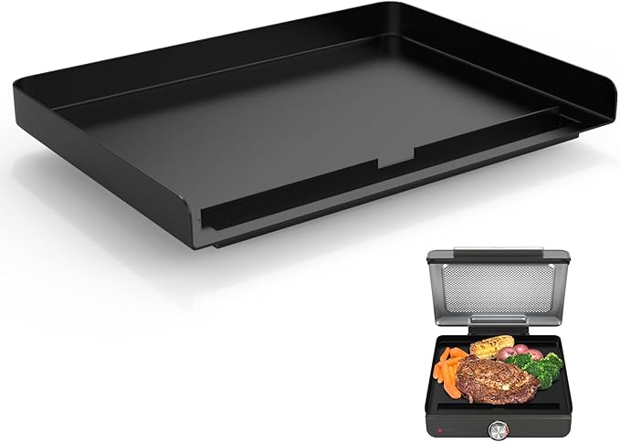 Griddle Plate for Ninja GR101 Sizzle Smokeless Indoor Grill, 14 inch Flat Top Grill Plate for Ninja Smokeless Sizzle GR100 Series Griddle Attachment Accessories, Non-stick GR101 Accessories