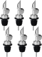 6PCS Liquor Bottle Pourers, Auto Flip Olive Oil Dispenser Spout, Weighted Stainless Steel Alcohol Pourer Spouts, Olive Oil Spout Suitable for About 3/4" Bottle Mouth