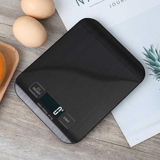 Digital Shipping Scale,Stainless Steel Panel, Accurate Portable Postal Scale for Packages, Small Business,Kitchen, Food, Handmade, Liquids, and Boutique (Black Battery (5kg/1g))