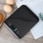Digital Shipping Scale,Stainless Steel Panel, Accurate Portable Postal Scale for Packages, Small Business,Kitchen, Food, Handmade, Liquids, and Boutique (Black Battery (5kg/1g))