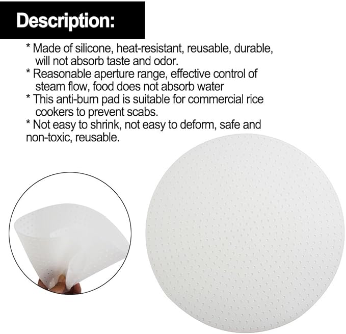 1pc 18-40cm Kitchen Rice Cooking Silicon Pad Mat, For Commercial Rice Cooking Anti-scorch Non-stick Pan Pad, Cooking Silicone Mat Thickened(40CM)