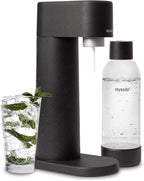 Mysoda Woody Sparkling Water Maker - Silent Carbonated Water Machine Robust Long-Lasting Aluminium Soda Maker - With 1L Water Bottle - Without CO2 Cylinder - Black