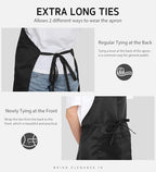 Syntus Apron for Men Women, Adjustable Cooking Kitchen Chef Aprons with 2 Pockets, Cotton/Polycotton/Polyester