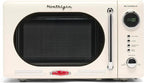 Nostalgia Retro Compact Countertop Microwave Oven - 0.7 Cu. Ft. - 700-Watts with LED Digital Display - Child Lock - Easy Clean Interior - Ivory