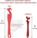 Oven Rack Push Pull Tool 2-Pack (11 Inch) - Longer Handle Suitable for Toaster Oven, air Fryer, Toaster