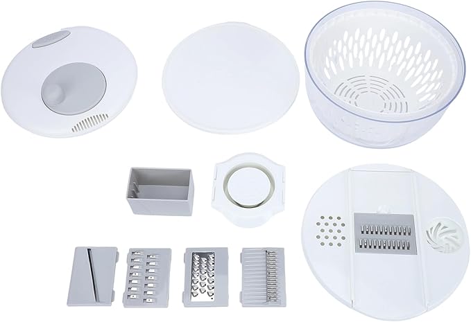 Yosoo Health Gear Salad Spinner with 5 Blades, 4500ml Multifunctional Vegetable Fruit Washing Bowl, with Strainer, for Home Kitchen