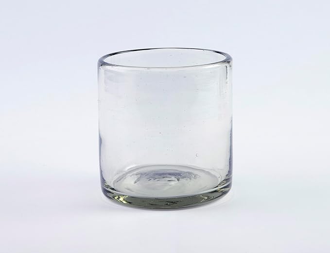 7 oz Hand Blown Mexican Drinking Glasses - Set of 2, 7 fl oz each, Clear