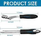 Jalapeno Pepper Corer, Set of 2, Stainless Steel Zucchini Cucumber Corer with Serrated Slice and Rubber Handle, Core Deseeder for Jalapenos, Chilis, Bell Peppers