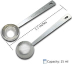 Timoo Coffee Measuring Scoop 1 Tablespoon long handle Stainless Steel spoon for Coffee, Milk Powder, Fruit Powder, Set of 5