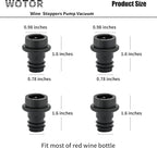 WOTOR Wine Stoppers - Vacuum Wine Saver, Preserver & Sealer (Black, 24 Pieces)
