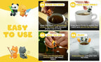Tea Mates - 1pc Cute Fishing Duck - Tea Bag Holder and String Rest - Tea Accessory for Cup and Mug - Unique Funny Novelty Toy Gift Idea - Animal Figurine Drink Marker