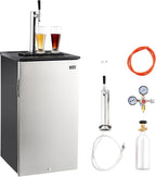 VEVOR Beer Kegerator, Single Tap Commercial Draft Beer Dispenser for D system, Refrigerator With Shelves, Hold 1 Sixth Keg, 2.5lbs CO2 Tank, 92L