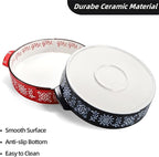 Covzoe 2 Pack Ceramic Pie Pan, 9 Inch Non-Stick Baking Dish with Double Handle, 44 Oz Deep and Fluted Pie Plate for Apple Pies, Quiche, Thanksgiving,Housewarming Gift