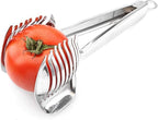 KAYCROWN Tomato Slicer Lemon Cutter Multipurpose Handheld Round Fruit Tongs Stainless Steel Onion Holder Easy Slicing Kiwi Fruits & Vegetable Tools Kitchen Cutting Aid Gadgets Tool