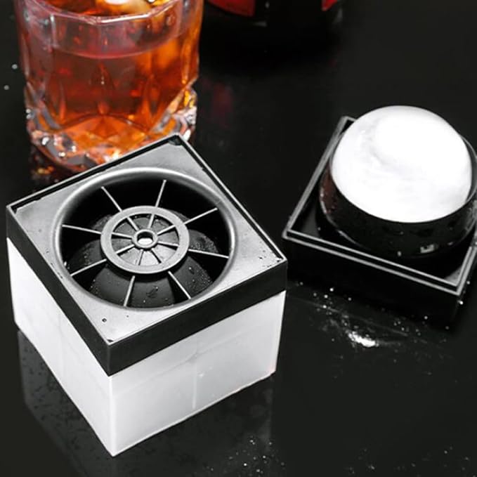Mikinona 2pcs Ice Ball Molds round DIY Ice Sphere Maker Bar Making Tools for Whiskey Cocktails Home Kitchen Specialty Gadget