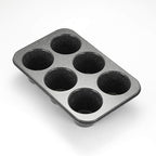 Monfish Jumbo Deep Muffin Pan 6 Cup Carbon Steel Gray Stone non Stick Coating Muffin Tin 3.5diax3inch cup