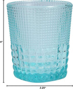 Fortessa Malcolm Double Old Fashioned Cocktail Glass 6 Pack, 11.5-Ounce, Pool Blue