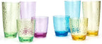 KOXIN-KARLU Hammered 15-ounce and 26-ounce Plastic Tumbler Acrylic Glasses, set of 8 Multicolor