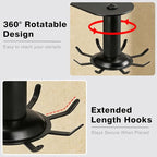 Kitchen Utensil Hanger, Metal Steel Utensil Hooks 360° Rotatable Utensil Rack Wall Mounted with 10 Hooks for Cabinet Kitchen Bathroom