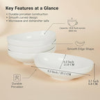 Au Gratin Baking Dishes 9'' x 6'', 28 OZ Ceramic Oval Baking Dish for Single Serving, Individual Casserole Dishes Oven Safe, Set of 4 Oval serving bowl for food, Side Dishes, Salad, Pasta