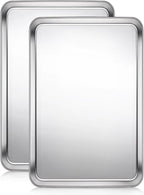 Terlulu Baking Sheet, Cookie Sheet, Stainless Steel Baking Pan, 2 Piece-19.6''x 13.8'' x 1.2'', Large Sheet Pan for Oven, Baking Tray for Baking&Roasting, Nonstick&Nontoxic&Easy Clean