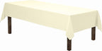 Gee Di Moda Rectangle Tablecloth - 60 x 84 Inch Ivory Table Cloth for 5 Foot Rectangle Tables - Heavy Duty Washable Fabric - for Holiday Party, Dinner, Weddings, Baby Shower & Events