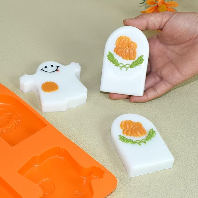 Halloween Ghost Silicone Molds, Non-Stick Baking Mold for Making Jelly, Chocolate and Cake (B_ Ghost)