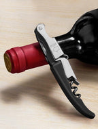 CORKAS Wine Key - Professional Handcrafted Heavy Duty Waiter Corkscrew, Compact Wine Opener with Double Hinged, Foil Cutter and Bottle Opener, Gifts for Severs, Sommelier, Bartenders (4Pack-Black)