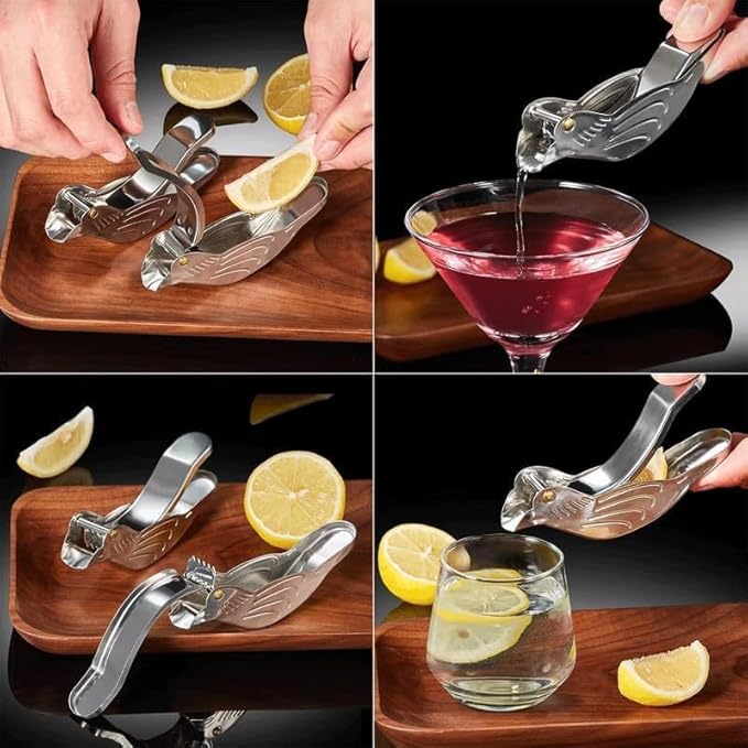1pc Silver Manual Lemon Juicer,Exquisite Bird Stainless Steel Manual Lemon Juicer and Lime Squeezer for Orange Lemon Lime,Applied to Homes and Restaurant Fruit and Vegetable Tools