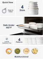LE TAUCI Ramekins 8 oz, Ramiken for Creme Brulee, Lava Cake, Pudding, Souffle, Pot Pie, Ceramic Baking Dishes, Oven Safe - 4.3 inch, Set of 4, Arctic White
