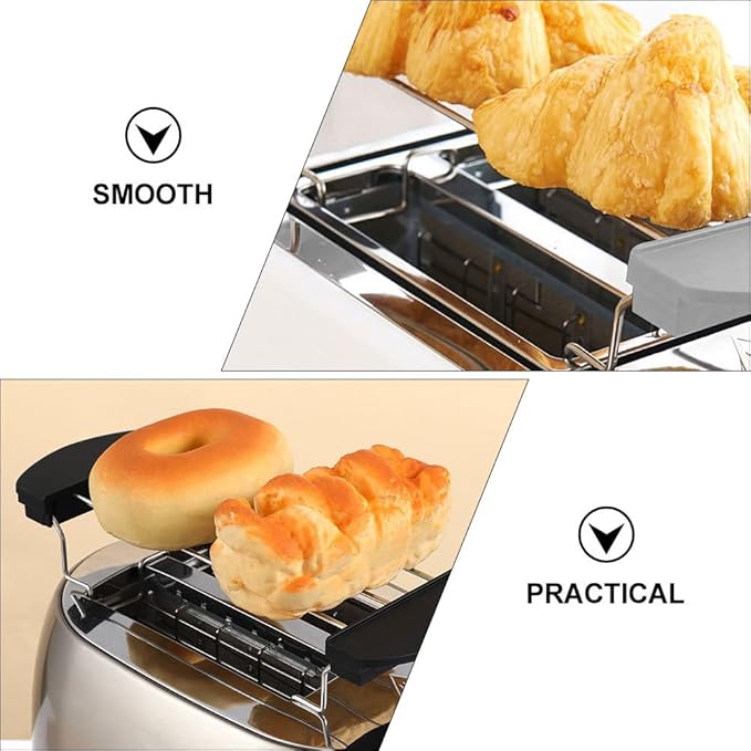OUNONA 2Pcs Stainless Steel Toaster Warming Rack Sandwich Bread Holder Compatible with Most Toaster Ovens Kitchen Rack for Toast and Sandwiches