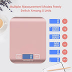 Digital Shipping Scale,Stainless Steel Panel, Accurate Portable Postal Scale for Packages, Small Business,Kitchen, Food, Handmade, Liquids, and Boutique (Rose Gold Rechargeable(10kg/1g))