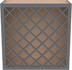 Solid Wood RTA Wine Bottle Rack Wall Cabinet With Lattice Panels - Holder Storage for Bar, Pantry, or Cellar - Mocha Finish Countertop Solution (Pebble Gray, 24"W 12"D 30"H)