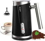 Huogary Milk Frother, 4 in 1 Electric Milk Steamer, Automatic Hot & Cold Foam Maker, Milk Warmer for Coffee, Latte, Cappuccino, Macchiato, 120V