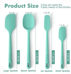 ChefAide 4 Pieces Silicone Spatula Set, Food Grade Rubber Spatula, Upgrade Strong Handle with Ergonomic Grip, Heat Resistant for Nonstick Cookware, Cooking