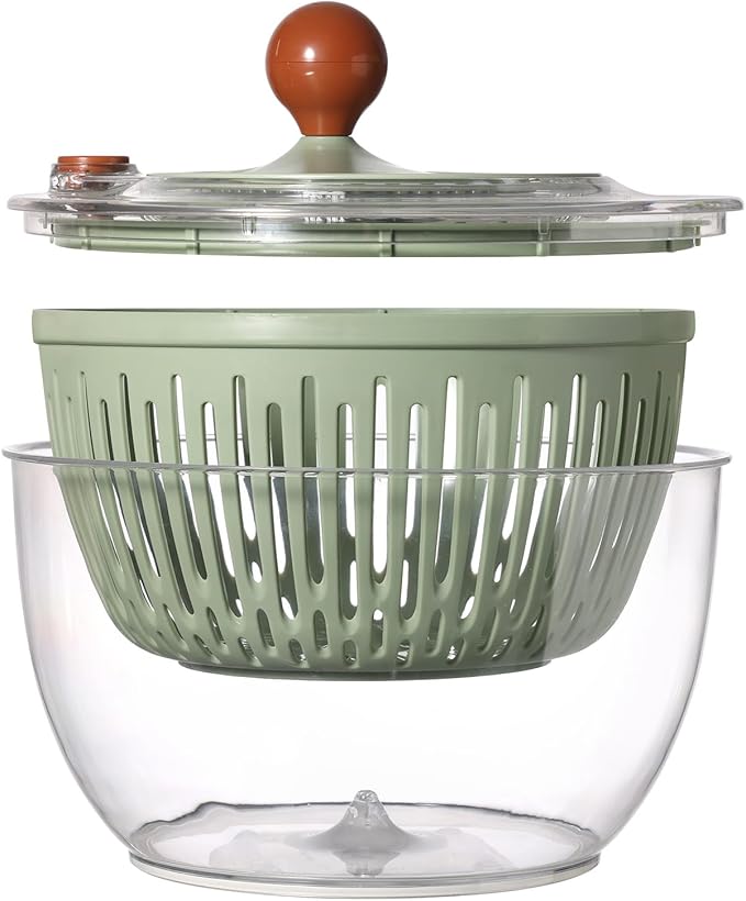 Salad Spinner, Medium-sized Lettuce Veggie Fruit Spinner and Strainer, Multipurpose Vegetable Washer Dryer with Lid,160 oz
