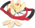 Newness Apple Slicer Corer, 8-Slice [Large Size] Premium Apple Slicer Corer, Cutter, Divider, Wedger, Stainless Steel Easy Grip Fruit Slicer with Sharp Blade for Apples, Pears and More, Red