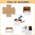 Tall Cake Boxes for Tier Cakes,10x10x8 Inch [12Pack ] Thick Sturdy Bakery Box with Window,White Cake Carrier, Disposable Cake Containers,Birthday Cake Boxes
