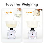 Tada 11lb Analog Food Scale Mechanical Dial Kitchen Scale, Removable Measuring Cup, Tare Function, Kitchen Friendly