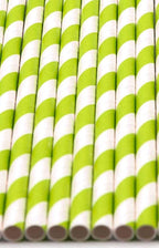 Pack of 300 Green Swirls Biodegradable 4-Ply Paper Drinking Straws (Compostable, Non-toxic, BPA-free)