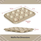 Glad Mini Muffin Pan Nonstick - Heavy Duty Metal Cupcake Tin with Small Baking Cups, Mini 12-Cup