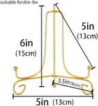 LIONWEI LIONWELI 6 Inch Gold Iron Plate Stand Holder Easel Display Stand for Plate?Picture?Photo and More,4 pcs.