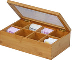 Oceanstar - TB1323 Oceanstar Bamboo Tea Box, 12 Inch, Natural