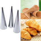 Non-stick Cream Horn Molds Stainless Steel, FantasyDay 5 inch Large Size Cannoli Tubes Kit Pack of 16 Baking Cones Pastry Roll Horn Croissant Mold - Christmas Anniversary Free Standing Cone Shape
