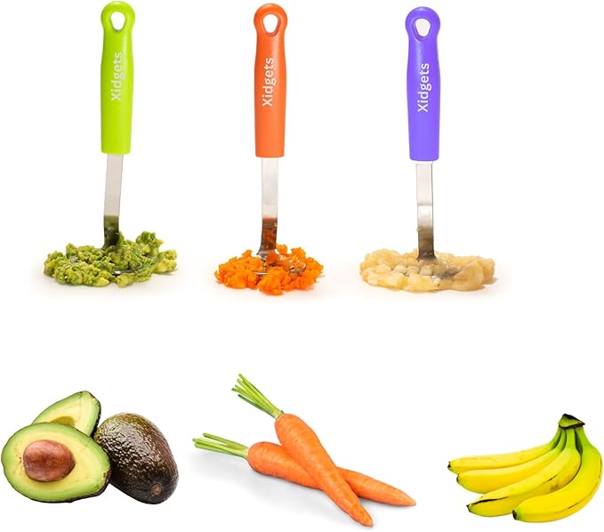 Mini Avocado Masher, Small Potato masher. Heavy Duty, Kitchen Utensil. Stainless Steel, Tiny Masher, Compact Mini smasher for Avocado - Effortless Guacamole Preparation, Dishwasher Safe (Plum Purple)
